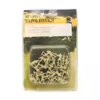Прусский ландвер в фельдмутце ведет стрельбу с командованием, Napoleonic Miniatures - Prussian (15mm) (Minifigs)