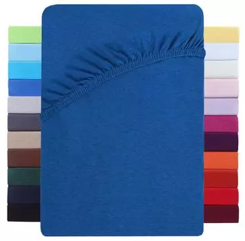 Пружинная кровать из джерси с простыней и водяным матрасом, 180-200x220см, королевский синий NatureMark