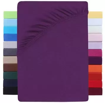 Пружинная кровать из джерси с простыней и водяным матрасом, 180-200x220см, фиолетовая NatureMark