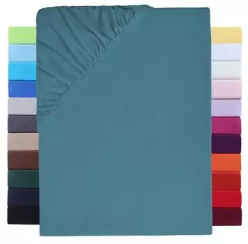 Пружинная кровать из джерси с простыней и водяным матрасом, 180-200x220см, бирюзовый NatureMark