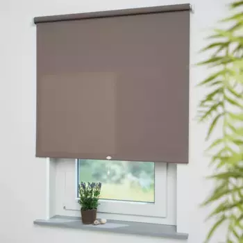 Пружинная рулонная штора Liedeco «Uni», светозащита, с перламутровым покрытием, с отверстием/без сверления, свободновисящая, рулонная штора производства Германии, цвет coffee