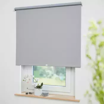 Пружинная рулонная штора Liedeco «Uni», затемнение, с отверстием, свободно висящая, стержень рулонной шторы 36 мм, сильная пружина, цвет hellgrau + Bitte auswhlen