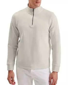 Pryor Regular Fit Quarter Zip Многослойный пуловер Ted Baker, слоновая кость/кремовый