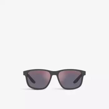 PS06YS Солнечные солнцезащитные очки из ацетата в оправе-бабочке Prada Linea Rossa, серый