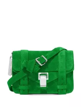 PS1 Мини-сумка-портфель из замши Proenza Schouler, зеленый