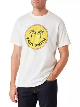 Ps футболка с изображением пальм из органического хлопка regular fit Paul Smith, белый