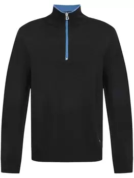 PS Paul Smith джемпер из мериносовой шерсти с застежкой-молнией на половину длины, синий