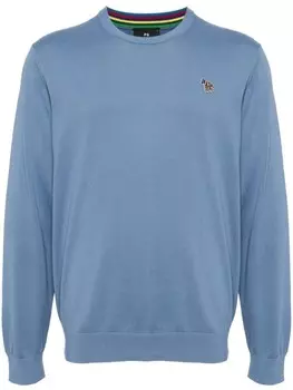 PS Paul Smith джемпер из органического хлопка с вышивкой, синий