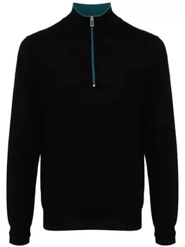 PS Paul Smith джемпер из шерсти мериноса с вышитым логотипом, черный