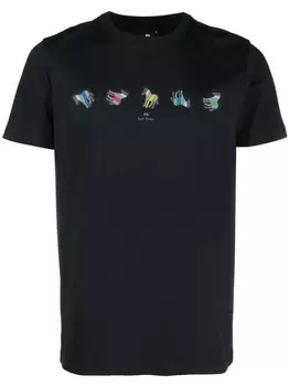 PS Paul Smith футболка из органического хлопка с графичным принтом, синий
