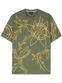 PS Paul Smith футболка с цветочным рисунком, зеленый