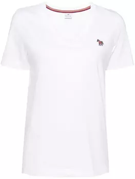 PS Paul Smith футболка с V-образным вырезом и вышитым логотипом, белый