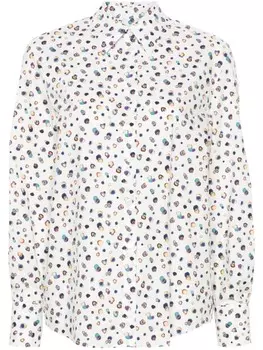 PS Paul Smith хлопковая рубашка Polar Lights, белый