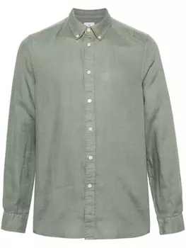PS Paul Smith льняная рубашка на пуговицах, зеленый