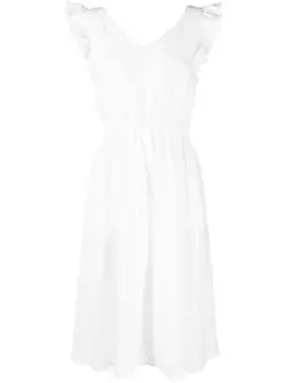 PS Paul Smith платье с оборками и вышивкой, белый