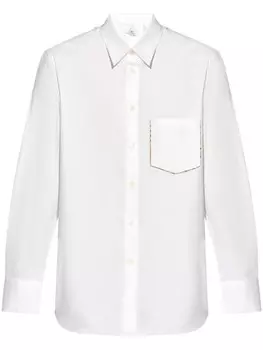 PS Paul Smith рубашка из поплина с отделкой кантом, белый
