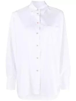 PS Paul Smith рубашка из смесового хлопка с заостренным воротником, белый
