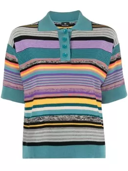 PS Paul Smith рубашка поло Glass Stripe из органического хлопка, синий