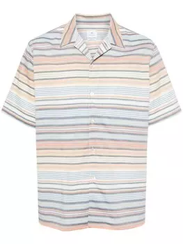 PS Paul Smith рубашка с коротким рукавом и горизонтальными полосками, синий