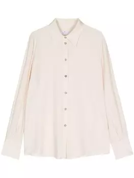 PS Paul Smith рубашка с косым воротником, нейтральный цвет