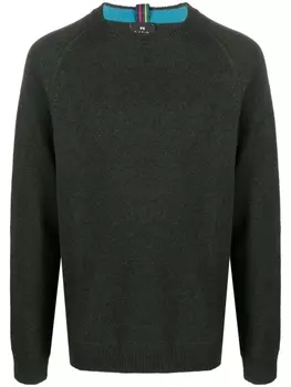 PS Paul Smith шерстяной джемпер с круглым вырезом, зеленый