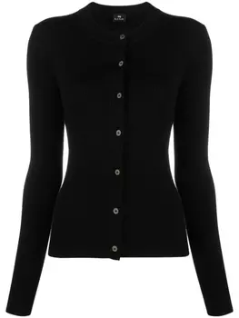 PS Paul Smith шерстяной кардиган в рубчик, черный