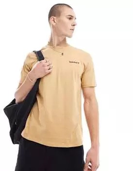 Пшенично-коричневая футболка Timberland с маленькой надписью-логотипом