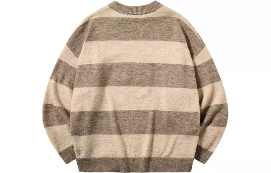 PSO Brand Свитер унисекс бренда PSO, Коричневые абрикосовые полоски