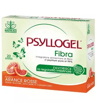 Psyllogel Fibra 20 пакетиков со вкусом кровавого апельсина, Добавка для здоровья кишечника