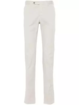 PT Torino pressed-crease slim-cut chinos, серый