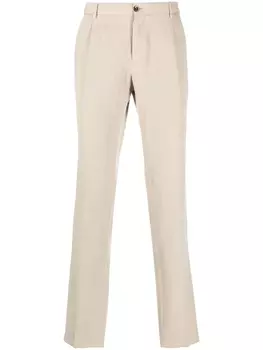 PT Torino прямые брюки со складками, нейтральный цвет