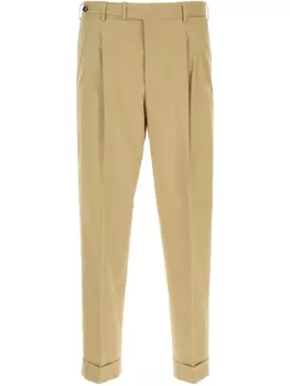 PT Torino зауженные брюки со складками, нейтральный