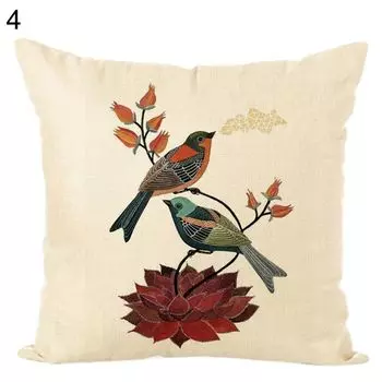 Птичья ветка, мягкая льняная подушка, чехол для дивана-кровати, украшение для дома-4 # Stuttg