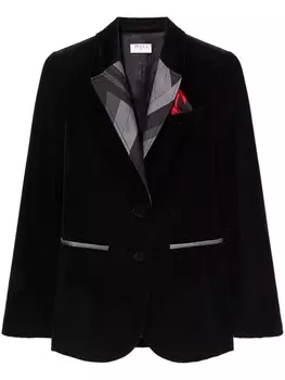 PUCCI бархатный блейзер с принтом Iride, черный