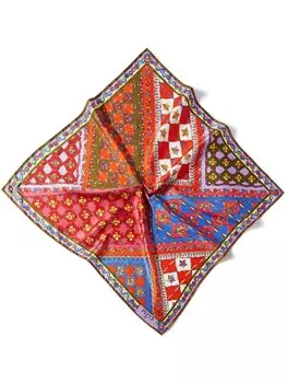 PUCCI большой шелковый шарф с принтом Festa, красный