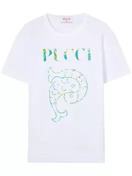 PUCCI футболка с логотипом, белый