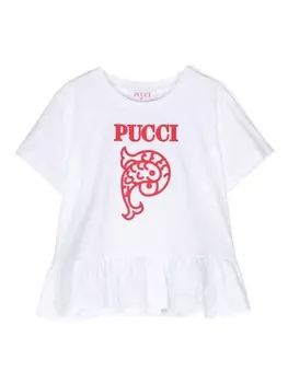 Pucci футболка с логотипом, белый
