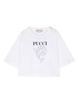 Pucci футболка с логотипом, белый