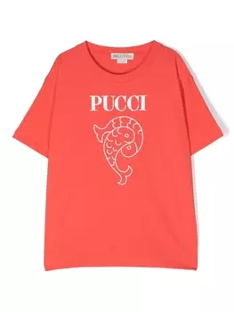 Pucci футболка с логотипом, красный