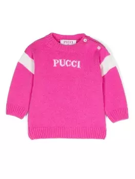 PUCCI Junior джемпер с логотипом, розовый