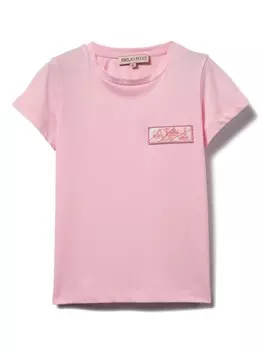 PUCCI Junior футболка из хлопка с аппликацией, розовый