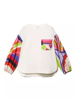 PUCCI Junior футболка из хлопка с принтом «Ирида», белый