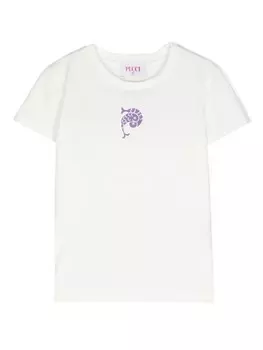 PUCCI Junior футболка с логотипом, белый