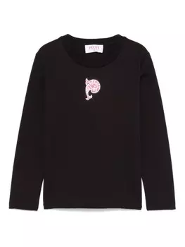 PUCCI Junior футболка с логотипом, черный