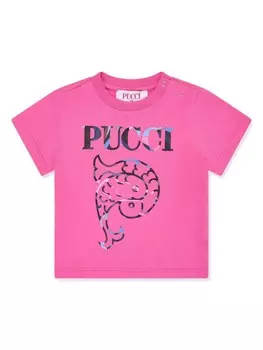 PUCCI Junior футболка с логотипом, розовый