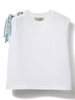 PUCCI Junior футболка со шнуровкой, белый
