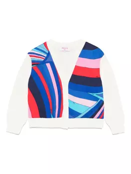 PUCCI Junior кардиган с принтом Iride, белый