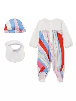 PUCCI Junior комплект для новорожденного с принтом Iride, белый
