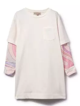 PUCCI Junior многослойное платье, белый