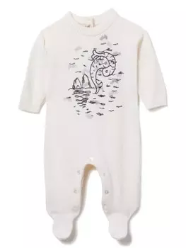 PUCCI Junior pesci-вышивка babygrow, белый
